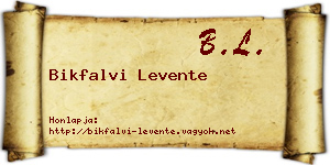 Bikfalvi Levente névjegykártya
